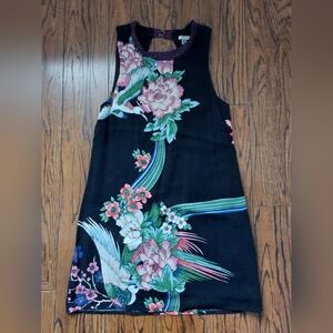 XS Mini Dress - Urban Outfitters - Navy Floral Bird Pattern - Summer Dress